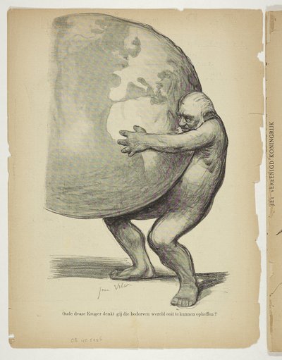 Naked Paul Kruger Holding the World by Anonymous