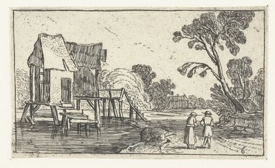 Path Along a River with Buildings on Stilts (Landscapes After Esaias van de Velde) by Anonymous