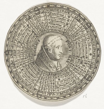 Medal with the Portrait of Pope Vigilius and the Names of the Popes by Anonymous