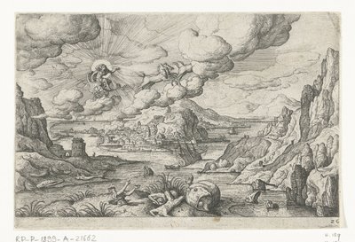 Phaethon Driving the Chariot of the Sun, Landscapes with Mythological and Biblical Scenes (series title) by Anonymous