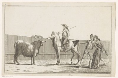 Picador Aiming His Lance at a Bull (Collection of the Main Maneuvers of a Bullfight) by Anonymous
