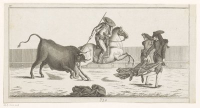 Picador Piercing a Bull with His Lance (series title: Collection of the Principal Maneuvers in Bullfighting) by Anonymous
