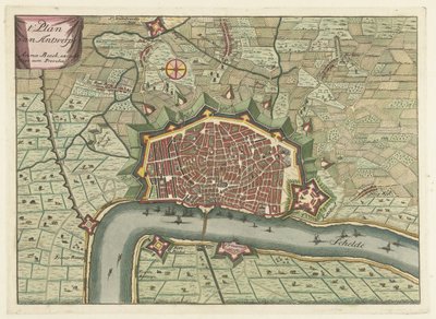 Map of Antwerp, ca. 1706 by Anonymous