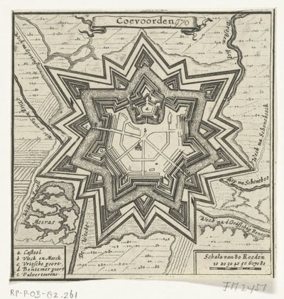 Map of Coevorden, 1672 by Anonymous