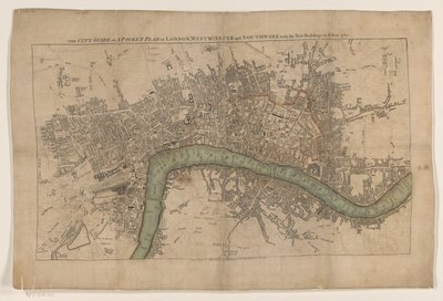 Map of London, 1761 (The City Guide or a Pocket Plan of London, Westminster and Southwark with the New Buildings to the Year 1761) by Anonymous
