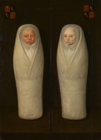 Portrait of Swaddled Twins: The Early-Deceased Children of Jacob de Graeff and Aeltge Boelens by Anonymous