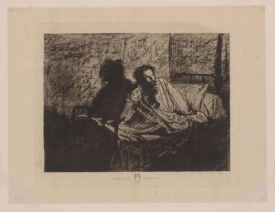Portrait of Charles Meryon Sitting in Bed by Anonymous