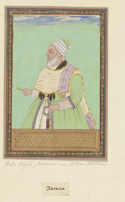 Portrait of Shah Raju, the Spiritual Leader (pir) of Sultan Abul Hasan by Anonymous