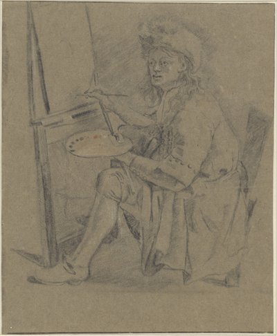 Portrait of Thomas Wijck, at His Easel by Anonymous