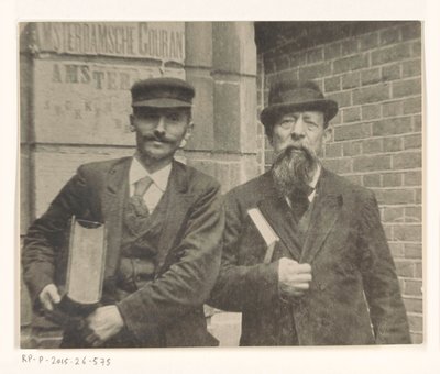 Portrait of Bookseller David Blok with Another Man by Anonymous