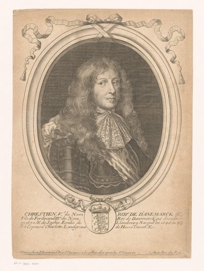 Portrait of King Christian V of Denmark by Anonymous