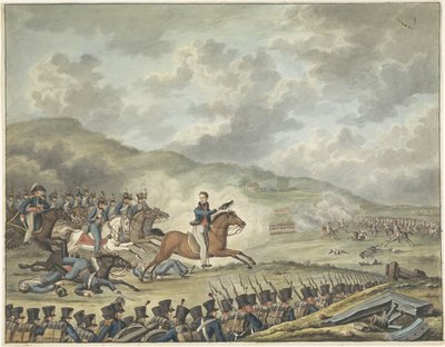 Prince of Orange Leading the Dutch Troops at Quatre-Bras, 1815 by Anonymous