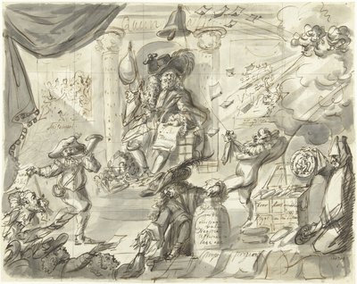 Quincampoix or the Great Wind and Cabbage Seller, 1720 by Anonymous