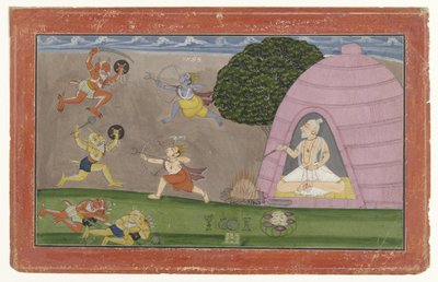 Rama and Lakshmana Fighting the Demons Maricha and Suvahu by Anonymous