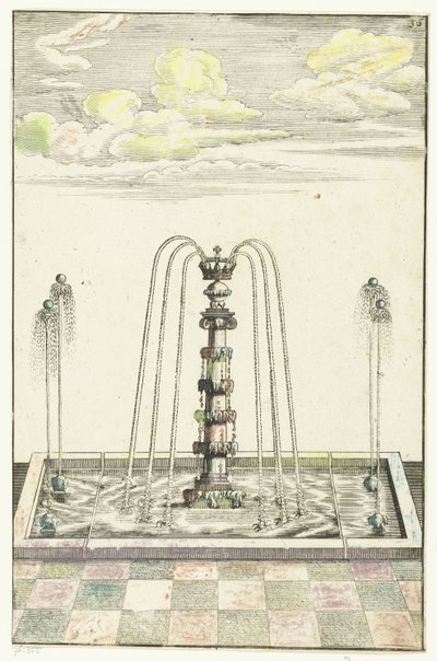 Rectangular Basin with Ionic Column by Anonymous