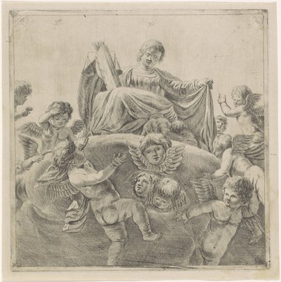 Justice Surrounded by Putti and Cherubs by Anonymous