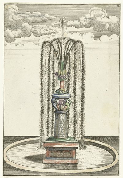 Round Basin with Short Column (Architectura Curiosa Nova) by Anonymous