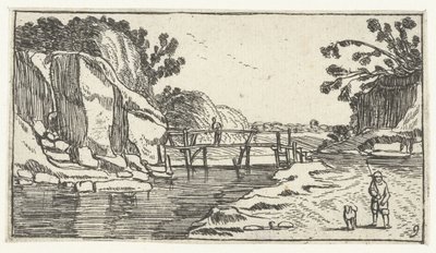 Rocky Landscape with Path Along River (Landscapes after Esaias van de Velde) by Anonymous