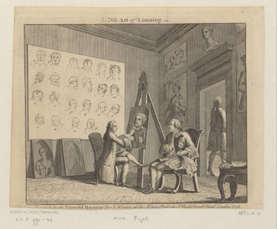 Painter Behind His Easel Portraying a Man by Anonymous