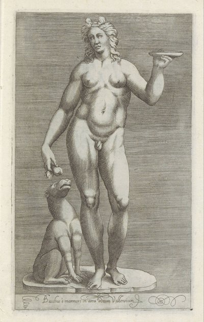 Sculpture of Bacchus and a Dog by Anonymous