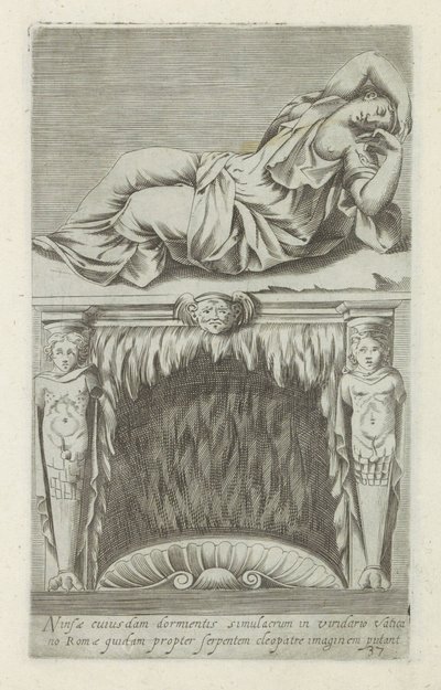 Sculpture of the Sleeping Ariadne Above a Fireplace by Anonymous