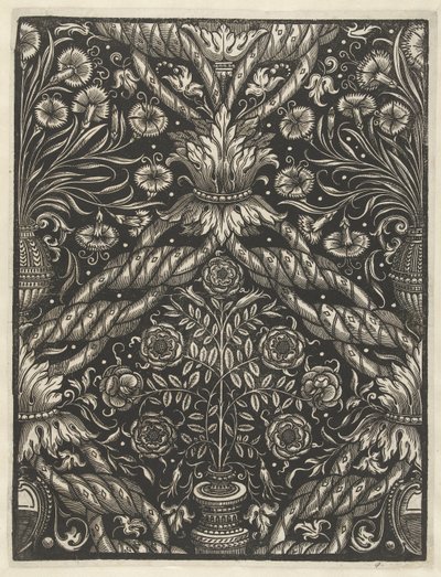 Sheet of Wallpaper with Vase and Flowers by Anonymous