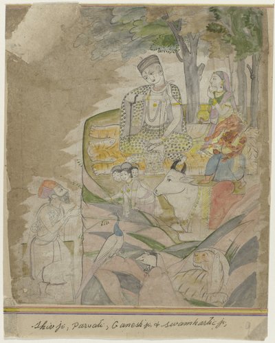 Shiva and Parvati on Mountain by Anonymous