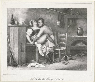 Soldier Flirting with a Kitchen Maid by Anonymous