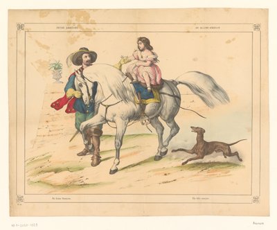 Spanish Nobleman Holding the Hand of a Girl on a Horse (The Little Amazon) by Anonymous