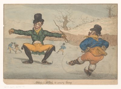 Caricature with Two Skaters by Anonymous