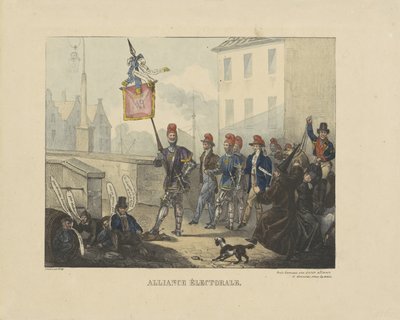Satirical Print on the Alliance Between the Roman Clerical Party and the Liberal Party Against the Dutch Government, 1828 by Anonymous