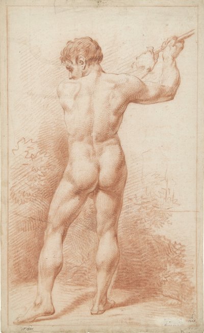 Standing Male Nude, Swinging an Axe, Seen from the Back by Anonymous