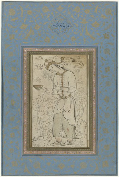 Standing Figure with Flowers in One Hand and a Bowl in the Other by Anonymous