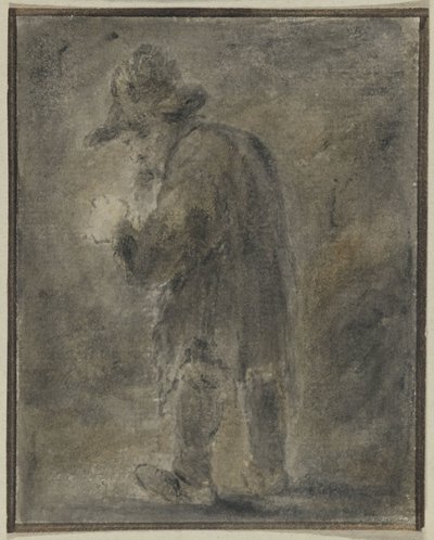 Standing Man with Hat by Anonymous