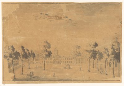 Town Hall and Church of Batavia by Anonymous