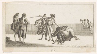 Bull Stabbed by a Matador (Collection of the Main Maneuvers in Bullfighting) by Anonymous