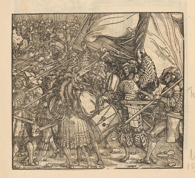Procession of Soldiers with Lances Accompanied by Music and Flag Bearers by Anonymous