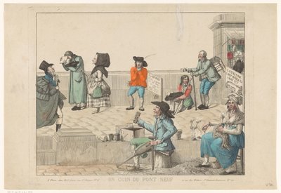 Street Vendors and Beggars on the Pont Neuf by Anonymous