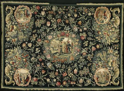 Tablecloth with the Story of Joseph and a Floral Pattern by Anonymous