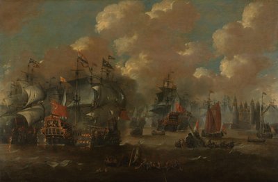 The Battle of the Sound with the Eendracht Engaging Two Swedish Warships, 1658 by Anonymous