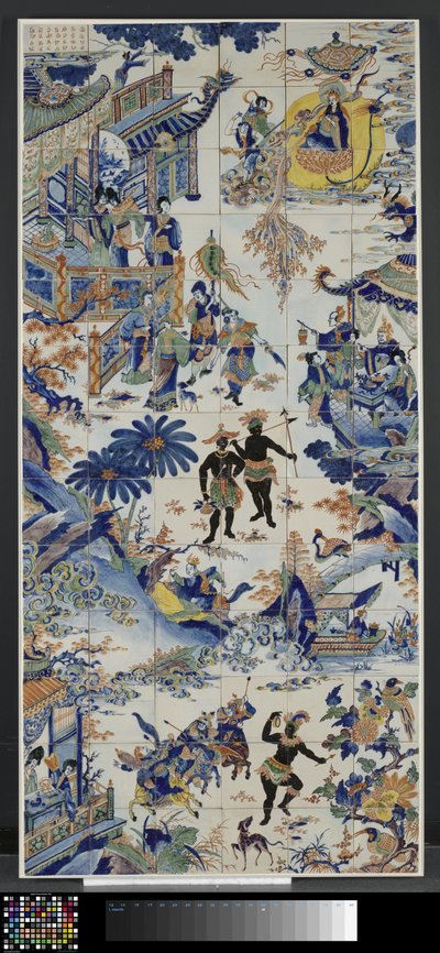 Tile Panel with a Chinese Landscape by Anonymous