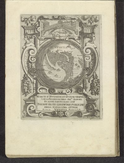 Title Print with Map of Venice (Scenes from Venetian Life) by Anonymous