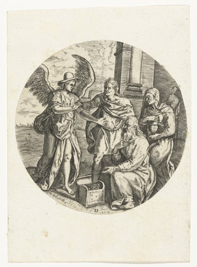 Tobias and His Father Giving Money to the Angel by Anonymous