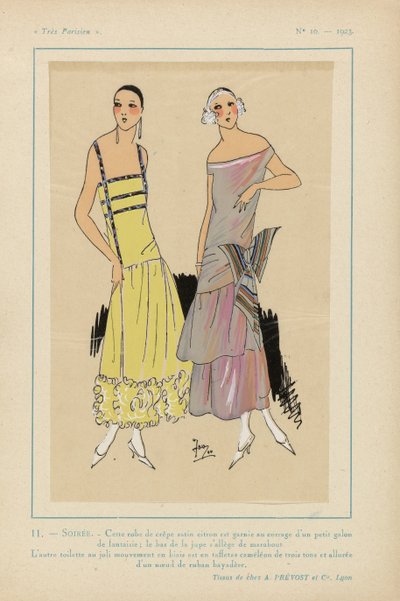 Very Parisian, 1923, No 10: 11. - Evening. - This Crepe Dress... by Anonymous