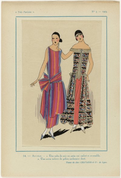 Très Parisien, 1923, No 5: 14.- ALCALA. - 1. An Evening Dress... by Anonymous