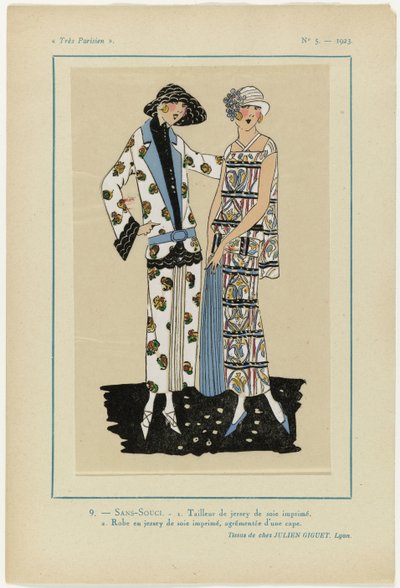 Very Parisian, 1923, No 5: 9.- SANS-SOUCI. 1. Jersey Suit... by Anonymous
