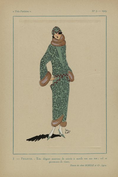 Très Parisien, 1923, No 7: 7. - FRILEUSE. - Très élégant manteau... by Anonymous