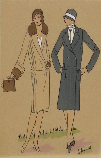 Très Parisien, 1928, No 6: Creations BEER / 2.- MONDAINE - Elegant Coat... by Anonymous