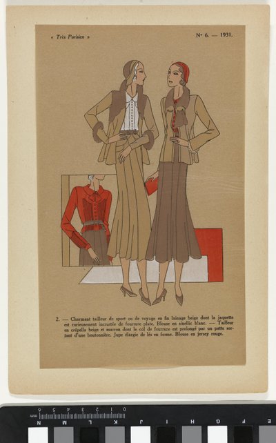 Très Parisien. Fashion, Chic, Elegance (Très Parisien, 1931, No. 6: 2. - Charming Sports Suit...) by Anonymous