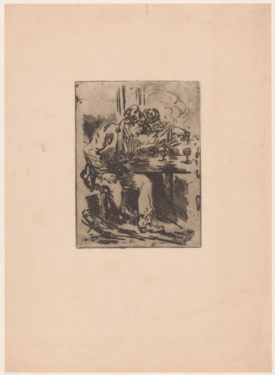 Two Men at a Café Table by Anonymous